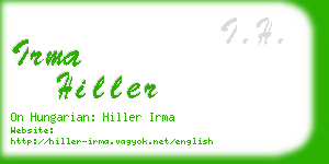irma hiller business card